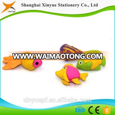 novelty stationery 3d fish eraser with custom shape animal